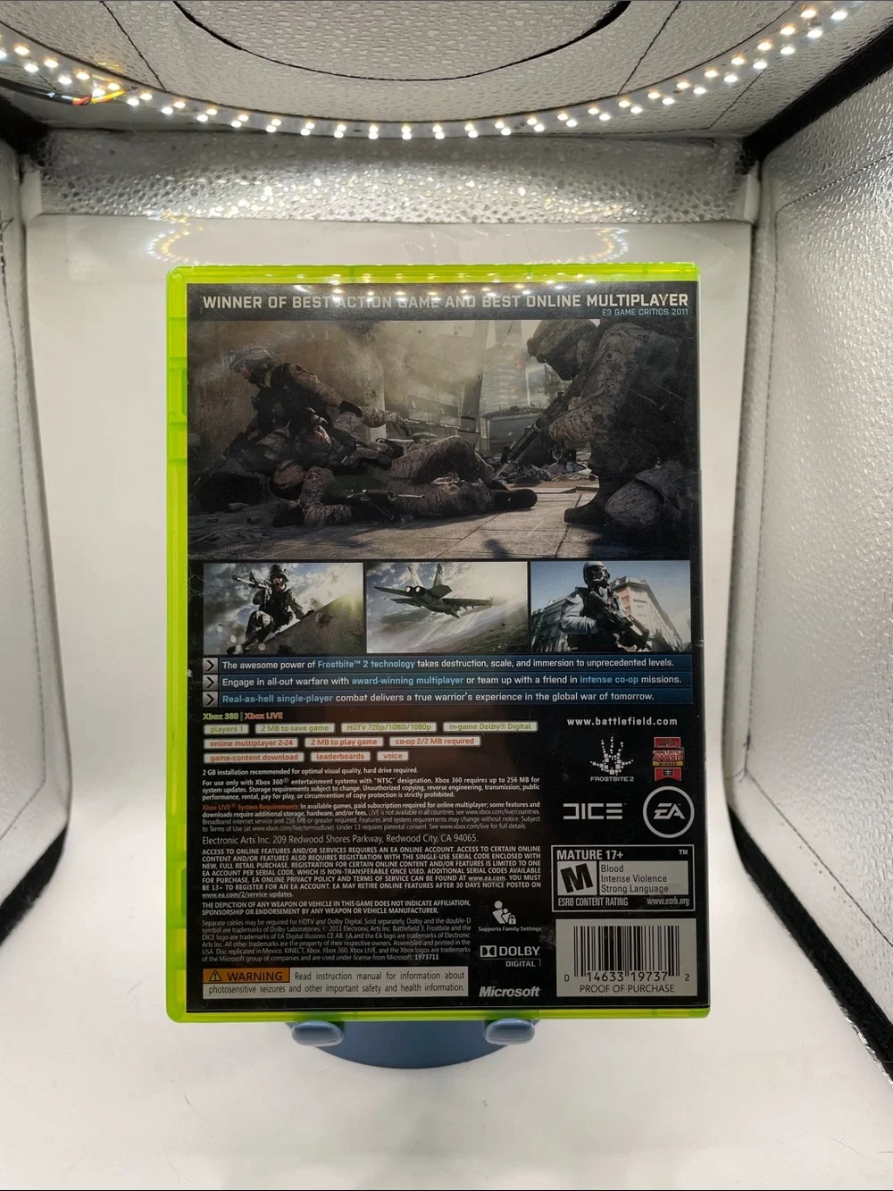 Microsoft Xbox 360 Battlefield 3 with Neon Green Case
